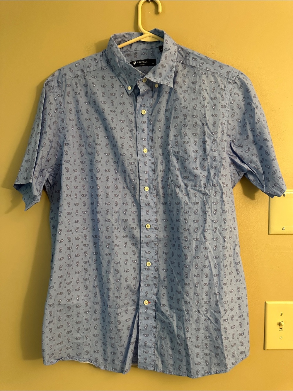 Daniel Cremieux Light Blue Paisley Short Sleeve Button-Down Shirt